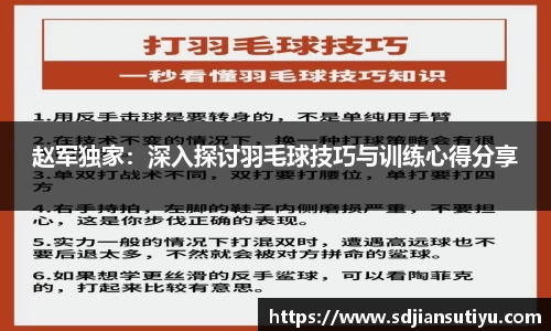 赵军独家：深入探讨羽毛球技巧与训练心得分享