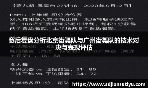 赛后复盘分析北京街舞队与广州街舞队的技术对决与表现评估